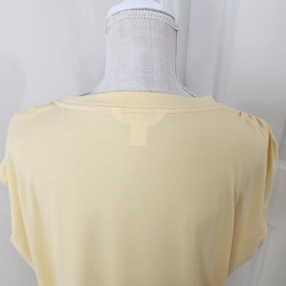 Athleta Light Yellow Short Sleeve Draped Tee - Picture 6 of 14